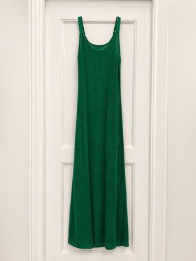 Staud Emerald Green Open Knit Maxi Dress